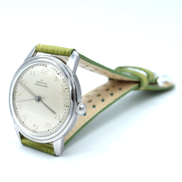 1949 Zenith steel bumper Automatic with stunning original dial in steel caliber 133