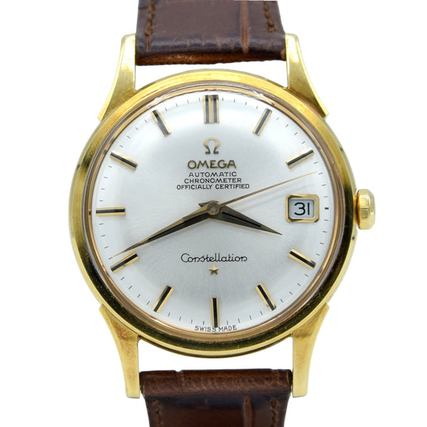1966 Omega Constellation Date Automatic Chronometer Model 1685416 in English 18ct Gold Case with Box and Books