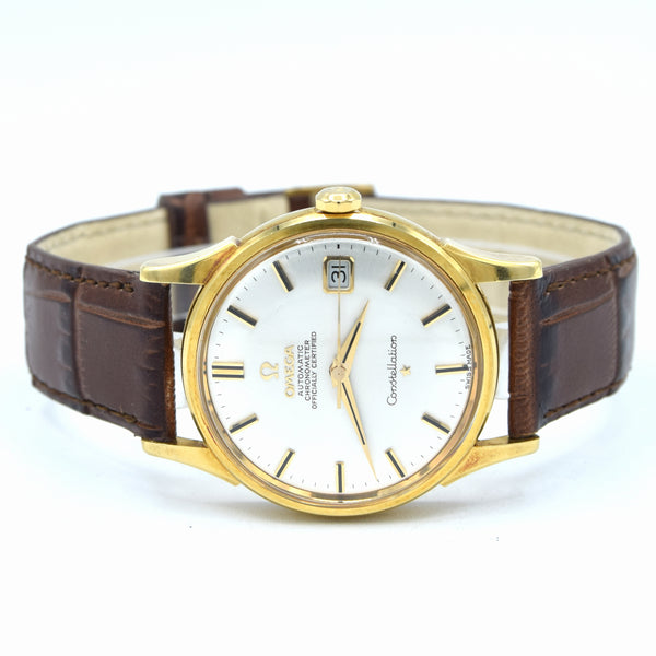 1966 Omega Constellation Date Automatic Chronometer Model 1685416 in English 18ct Gold Case with Box and Books