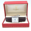 2000s Large Cartier Tank Date with Arabic Numerals Model 2414 in Silver with Deployment Clasp & Box