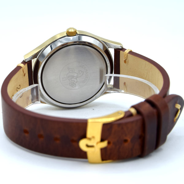 1971 Omega Rare Large Seamaster Cosmic 2000 Automatic Date Model 166.128 with Gloss Brown Spider Web Dial in Gold & Steel