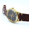 1971 Omega Rare Large Seamaster Cosmic 2000 Automatic Date Model 166.128 with Gloss Brown Spider Web Dial in Gold & Steel