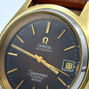 1971 Omega Rare Large Seamaster Cosmic 2000 Automatic Date Model 166.128 with Gloss Brown Spider Web Dial in Gold & Steel