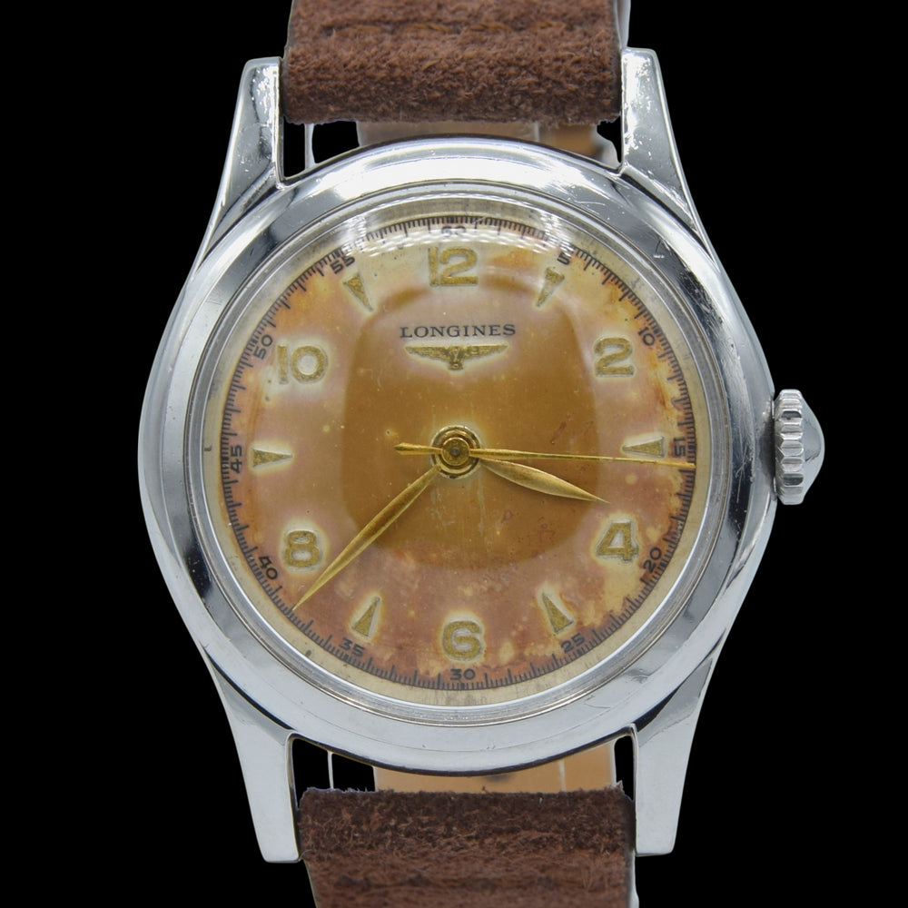 1951 Longines classic Sei Tacche Watch with Mixed Arrow and Arabic Numerals Model 5697