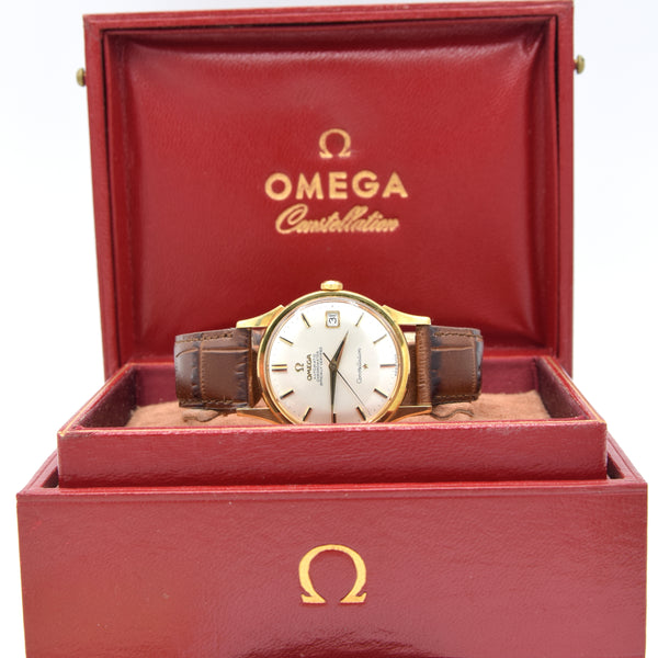 1966 Omega Constellation Date Automatic Chronometer Model 1685416 in English 18ct Gold Case with Box and Books