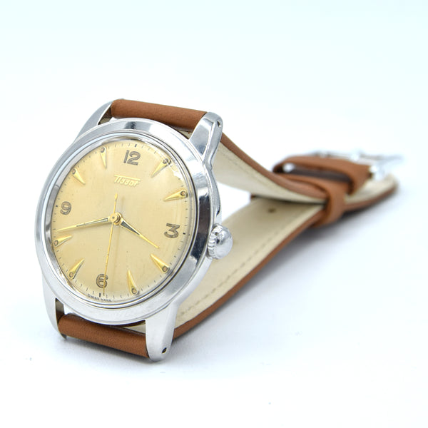1955 Tissot  Manual Wind Wristwatch Model 6769 / 6770-8 with Original patina Dial in steel