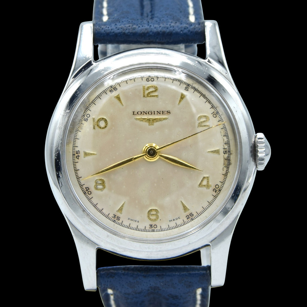 1951 Longines classic Sei Tacche Watch with Arrow and Arabic Numerals Model 5697