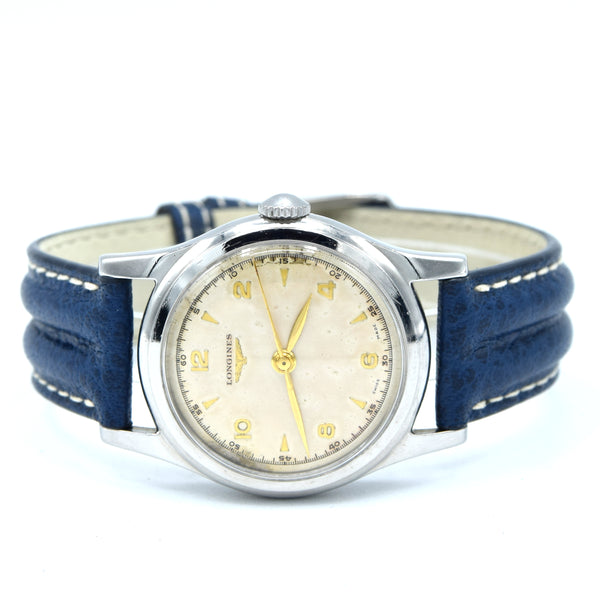 1951 Longines classic Sei Tacche Watch with Arrow and Arabic Numerals Model 5697