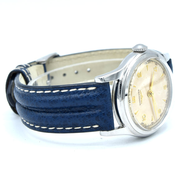 1951 Longines classic Sei Tacche Watch with Arrow and Arabic Numerals Model 5697