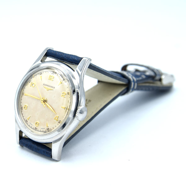 1951 Longines classic Sei Tacche Watch with Arrow and Arabic Numerals Model 5697
