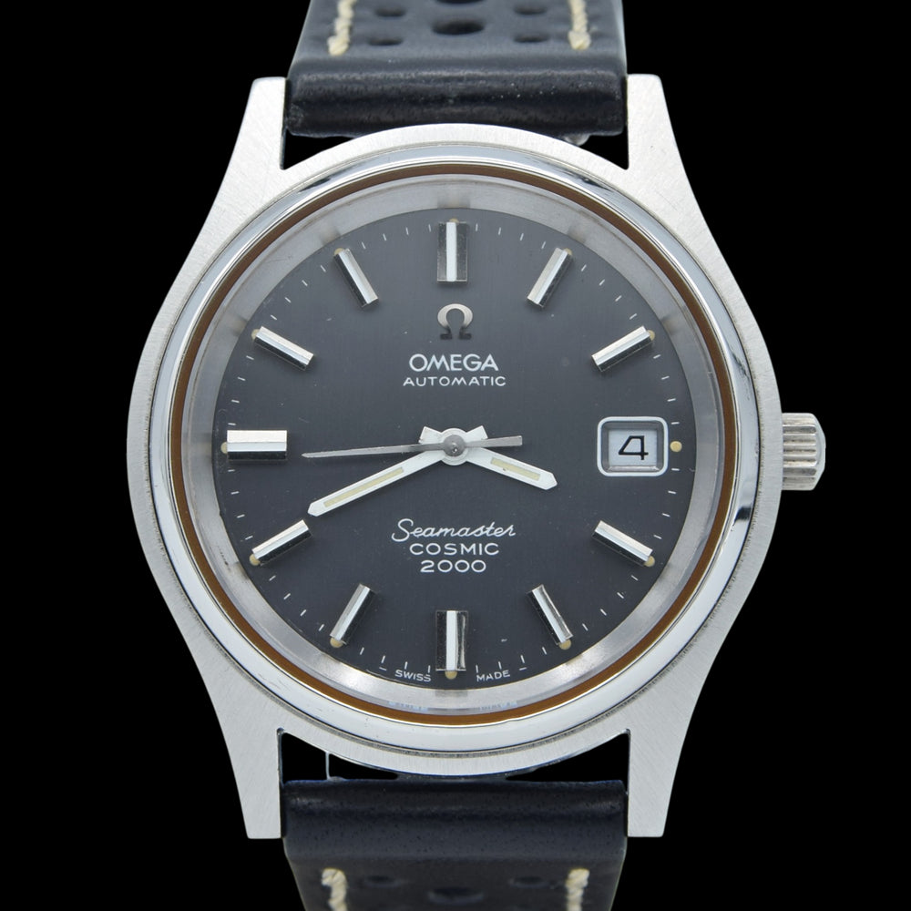 1971 Omega Large 38mm Seamaster Cosmic 2000 Automatic Date Model 166.128 with Graphite Grey dial