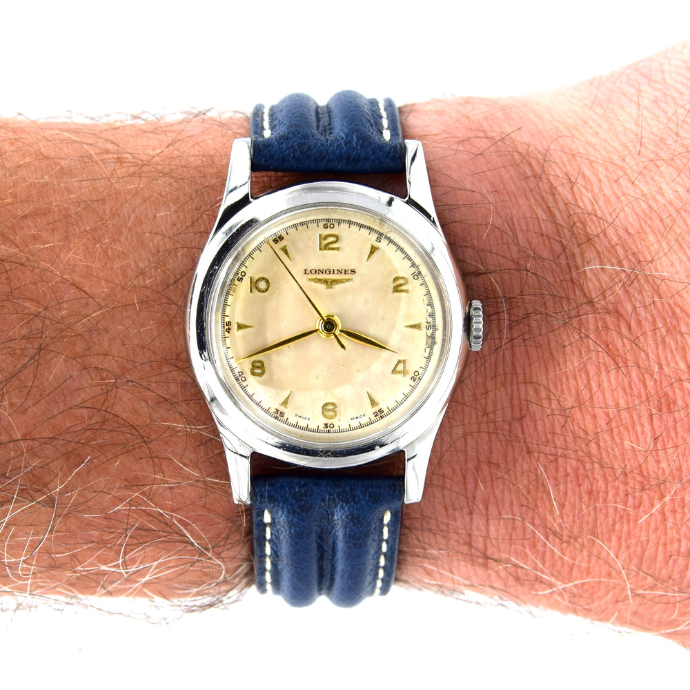 1951 Longines classic Sei Tacche Watch with Arrow and Arabic Numerals Model 5697