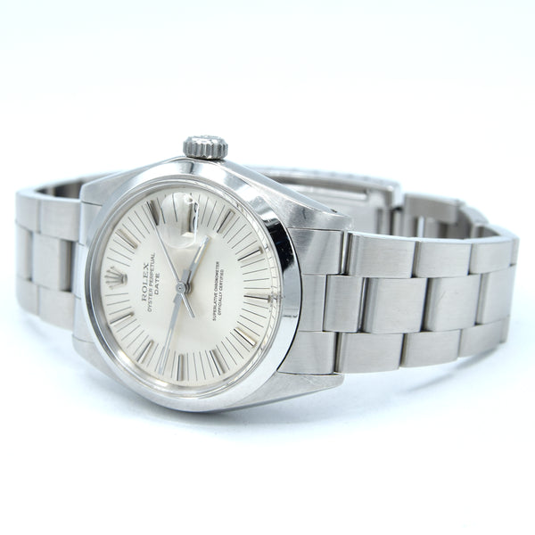 1971 Rolex Oyster Perpetual Date Model 1500 with Rare satin Silver 
