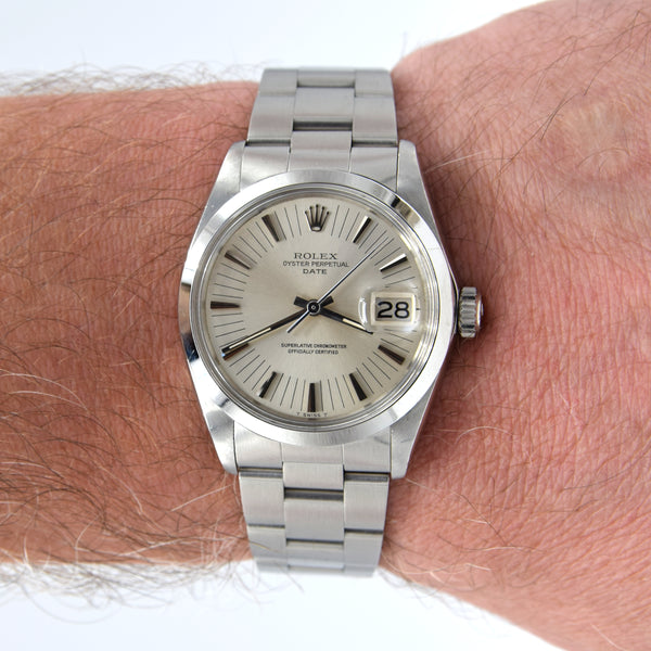 1971 Rolex Oyster Perpetual Date Model 1500 with Rare satin Silver 