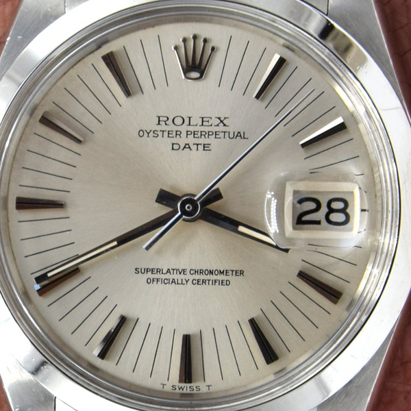 1971 Rolex Oyster Perpetual Date Model 1500 with Rare satin Silver 