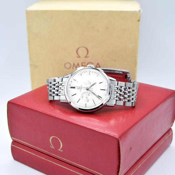 1965 Omega Classic & beautiful dress Chronograph model 101.00009 with fantastic original dial + Box