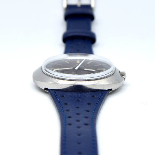 1969 Omega Geneve with Gorgeous matte grey Dial Model 135.033 in steel with strap and buckle