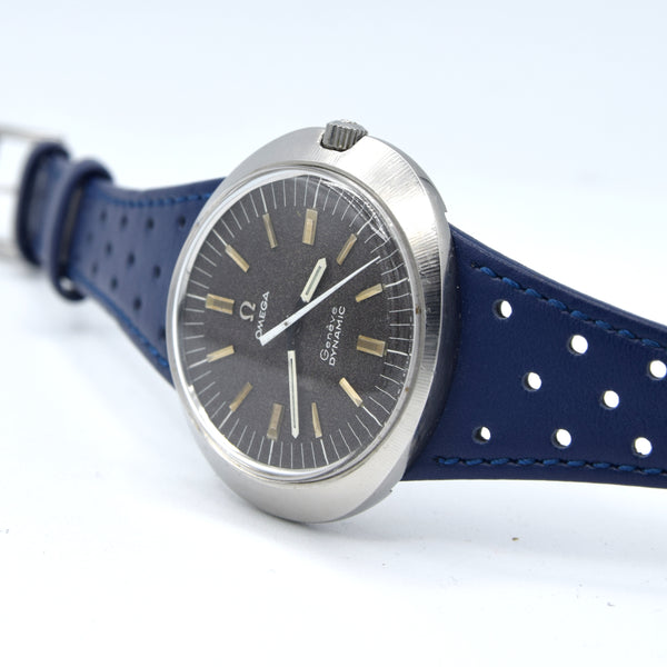 1969 Omega Geneve with Gorgeous matte grey Dial Model 135.033 in steel with strap and buckle