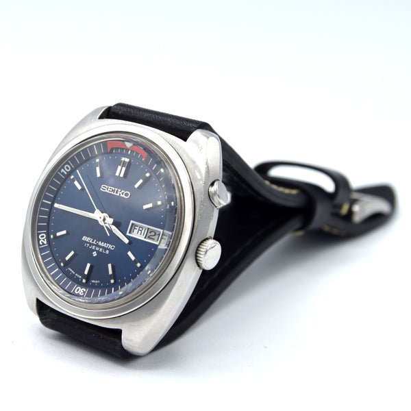 1974 Seiko Bell-Matic 4006-6031 automatic alarm watch with fabulous electric blue dial