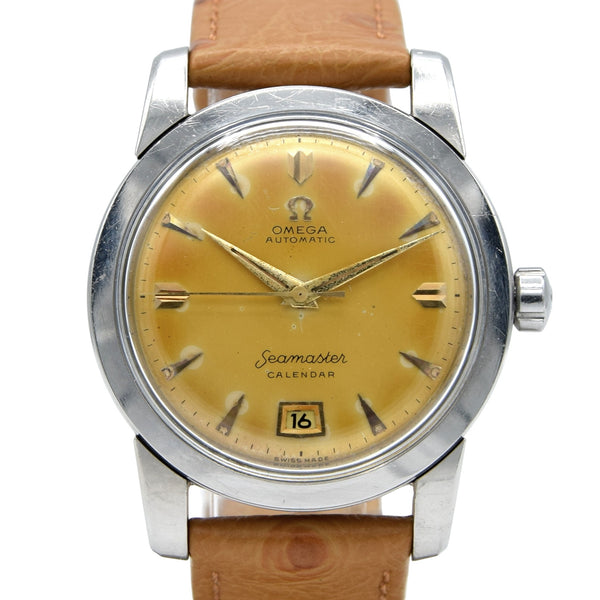 1952 unique Omega Seamaster bumper Automatic first Date Wristwatch Model 2757 - Stunning Honey patina