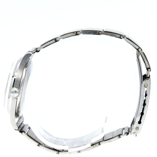 1930s Vertex of London unusual Wristwatch with white enamelled dial in steel English Made Case