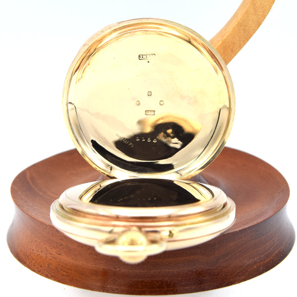 1924 Jw Benson of London solid 9ct gold English made half hunter pocket watch with original box