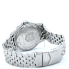Silver watch with brand logo on a white background