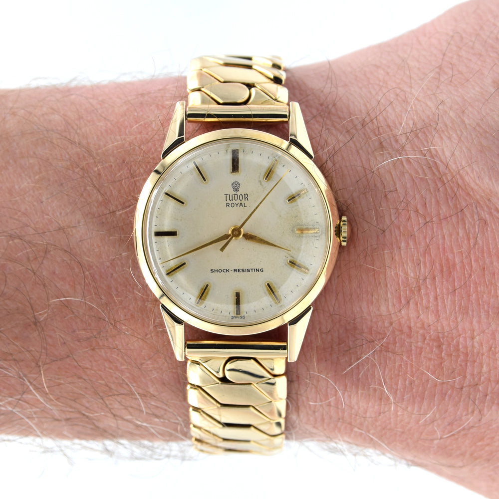 1960 Tudor Royal ‘Shock-Resisting’ – Solid 9ct Gold, Rolex-Signed Case, On Period English Excalibur Bracelet