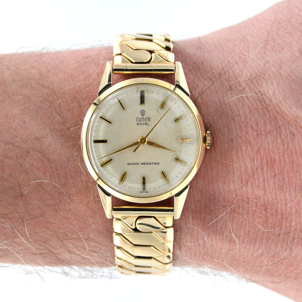 1960 Tudor Royal ‘Shock-Resisting’ – Solid 9ct Gold, Rolex-Signed Case, On Period English Excalibur Bracelet