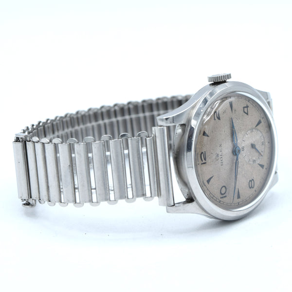 1935 Rolex - Rarely found  special Ref 3040 in staybrite Steel on Period Bonklip Bracelet caliber 700
