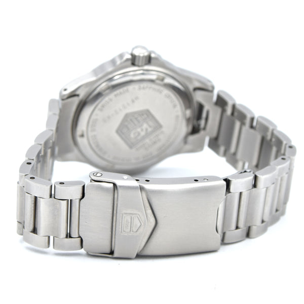 1990s TAG Heuer Date 4000 Series Polar white  WF1212-KO - 34mm Stainless Steel on Flip-Lock Bracelet