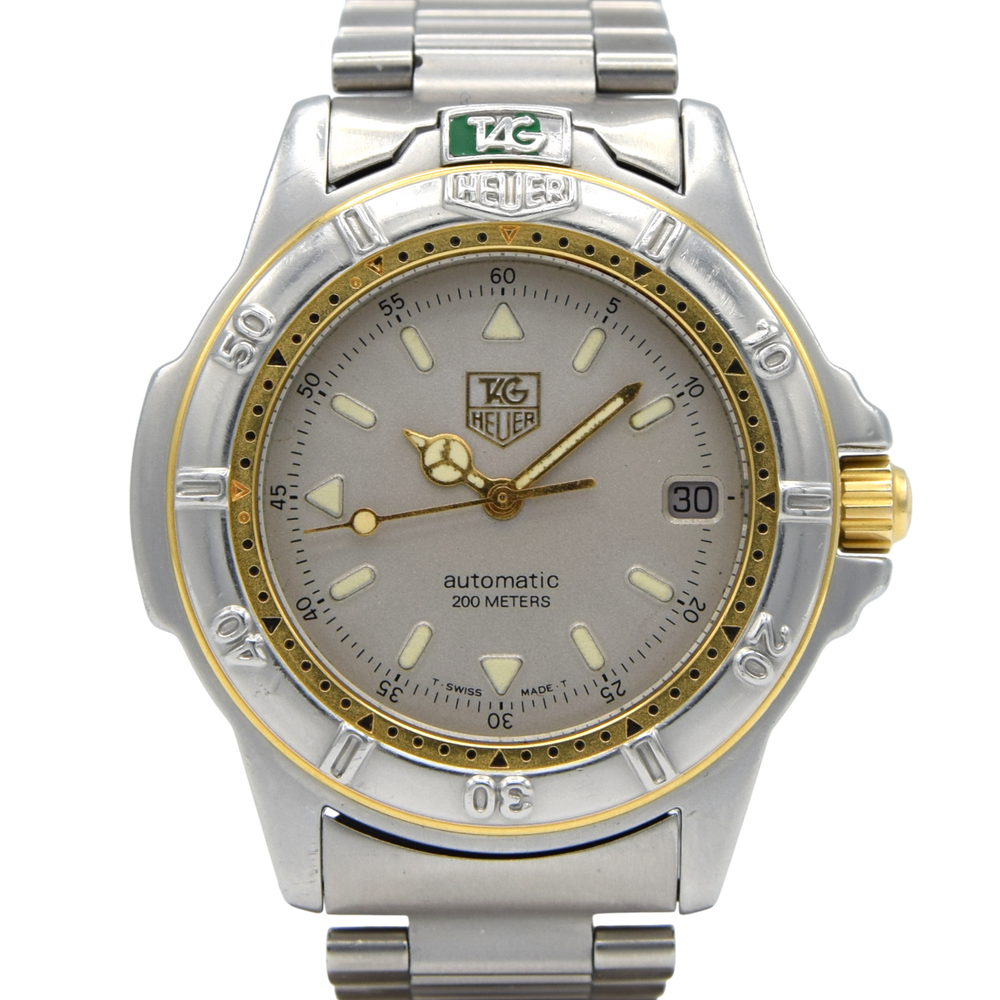 1990s TAG Heuer Date Automatic 4000 Series - 695.706K 38mm Stainless Steel on Flip-Lock Bracelet