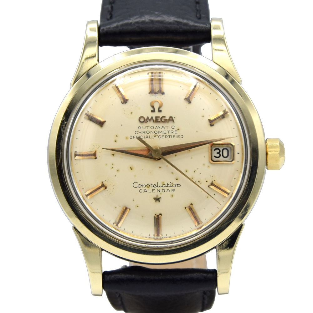 1958 Omega Constellation Chronometer Early Model 2943 with aged Patina Dial in Gold & Steel