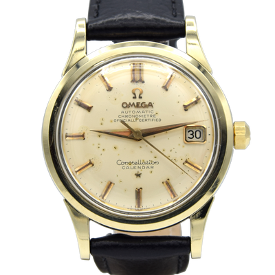 1958 Omega Constellation Chronometer Early Model 2943 with aged Patina Dial in Gold & Steel