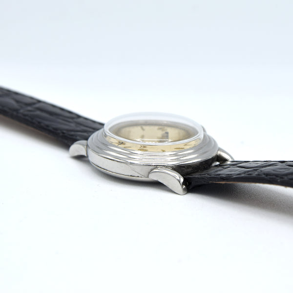 1934 Rare Omega Calatrava style stepped bezel watch in Stainless Steel with Bracelet option