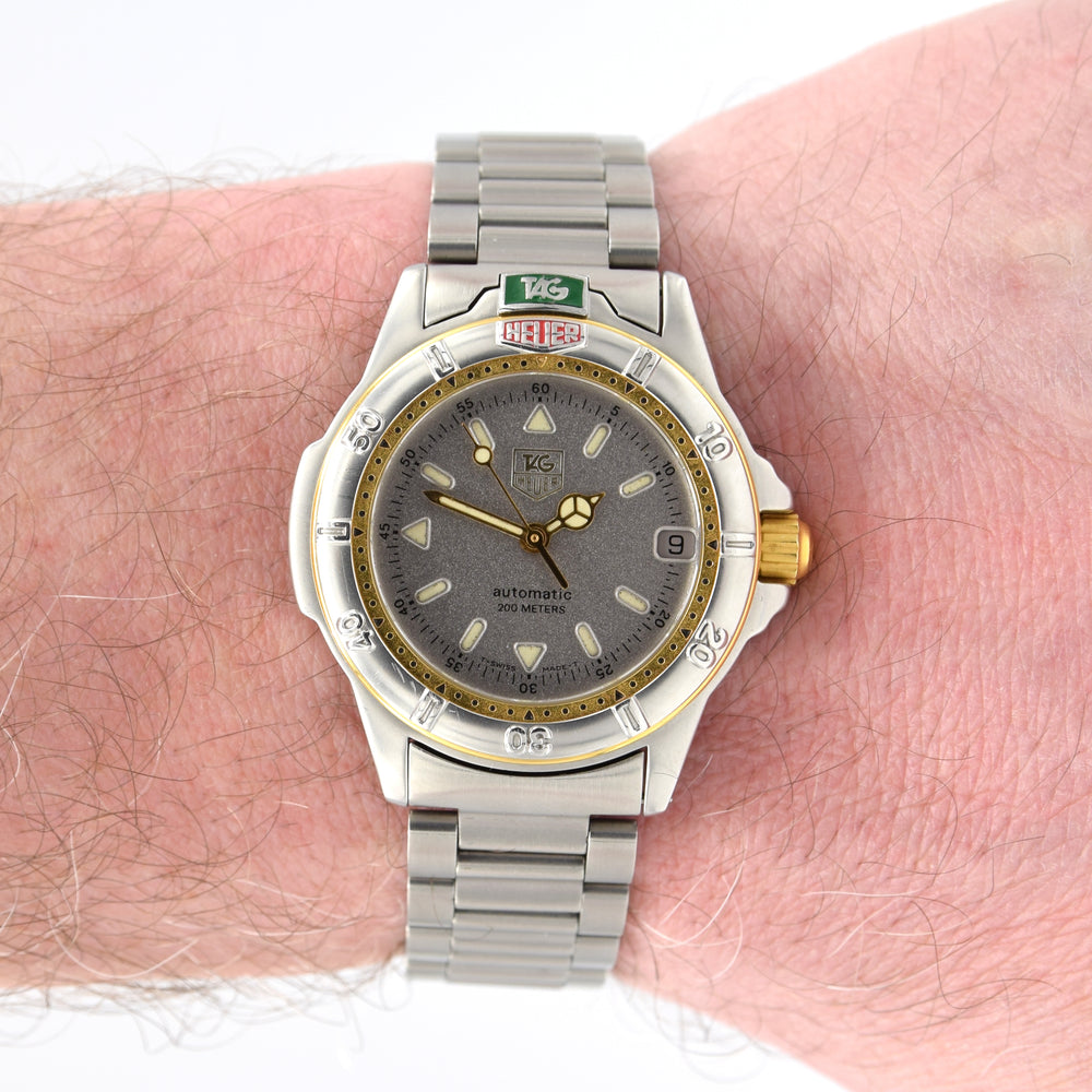 1990s TAG Heuer Date Automatic 4000 Series - 695.713KA 36mm Stainless Steel on Flip-Lock Bracelet
