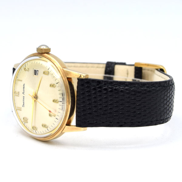 1970 Smiths 9ct Solid Gold Ultra rare Astral Date Dress Watch - Made in England