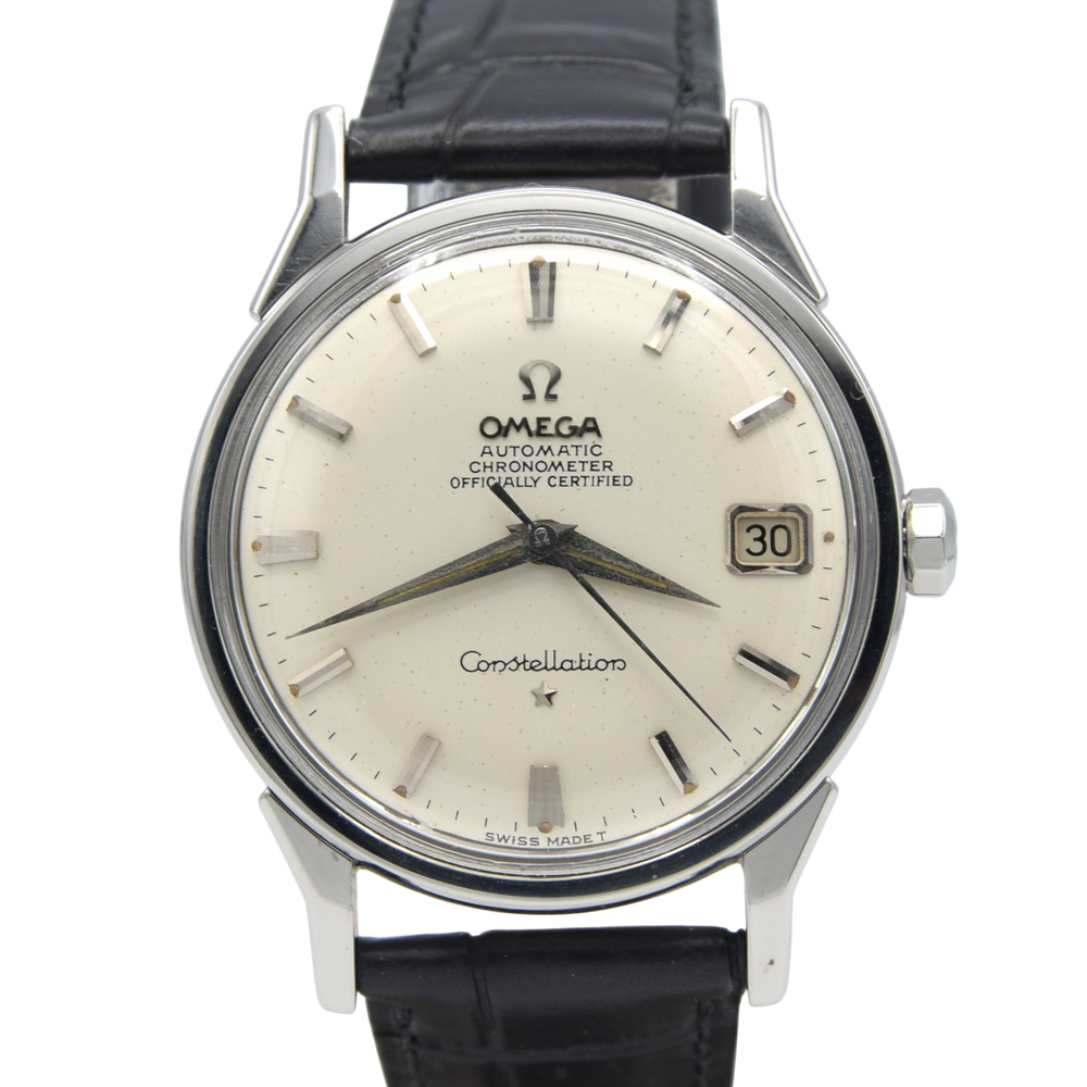 1966 Omega sleek Constellation Date Model 168.005 Automatic Chronometer with Dog Leg Lugs  in Stainless Steel