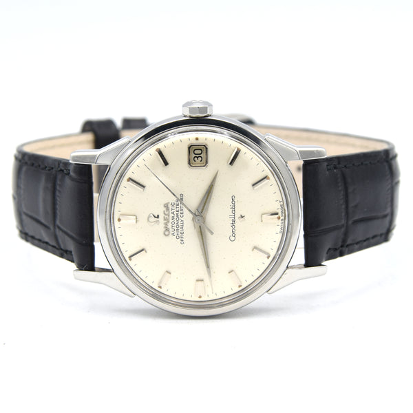 1966 Omega sleek Constellation Date Model 168.005 Automatic Chronometer with Dog Leg Lugs  in Stainless Steel