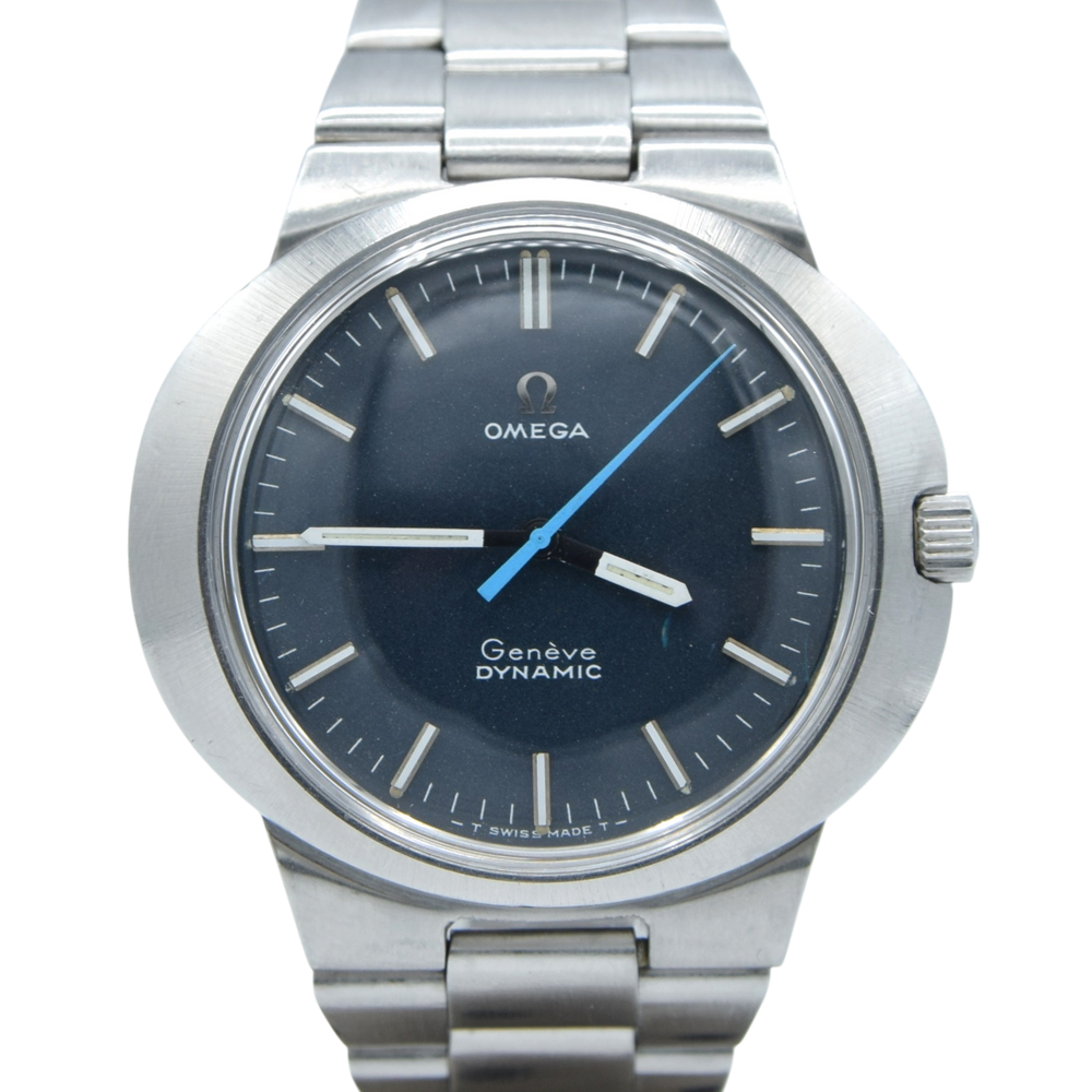 1969 Omega Geneve dynamic with Gorgeous matte blue Dial - unpolished Model 135.033 in steel