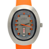 1970s luxor Day Date auto watch - TV Case - Automatic Day-Date Swiss ETA, Orange retro Racing Dial