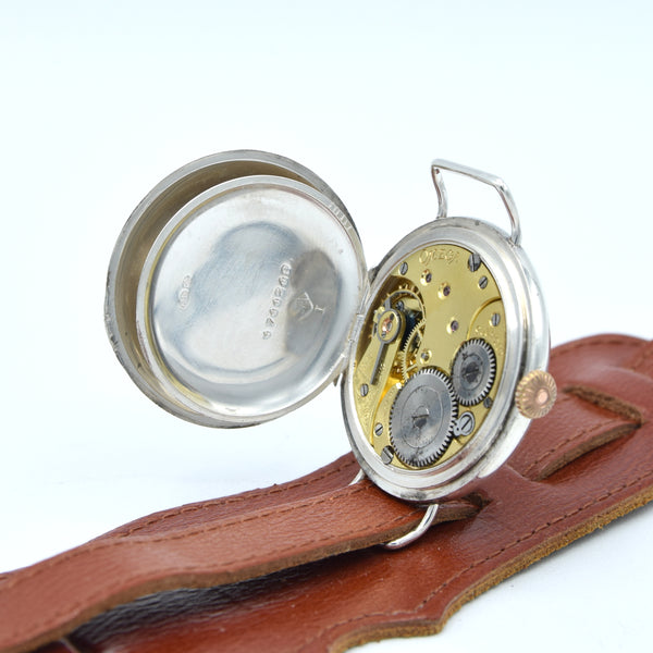 1910 Omega Rare & Antique wristwatch one of the first Trench Historical pieces in solid sterling silver