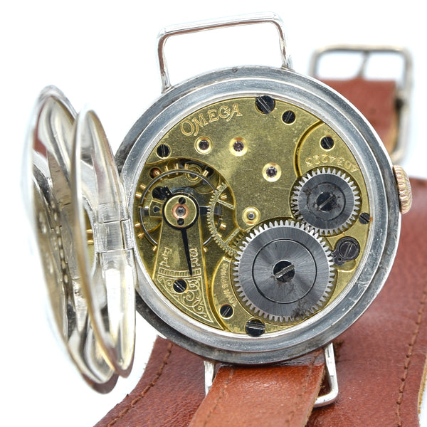1910 Omega Rare & Antique wristwatch one of the first Trench Historical pieces in solid sterling silver