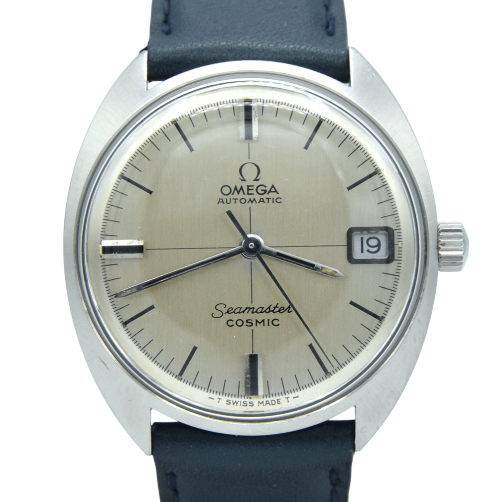 1968 Omega Seamaster Cosmic Date Model 166.023 Cross-Hair Dial Steel Monocoque Case