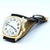1941 Classic Military style Longines solid 9ct gold cushion Watch with rare Enamel Dial and Arabic Numerals