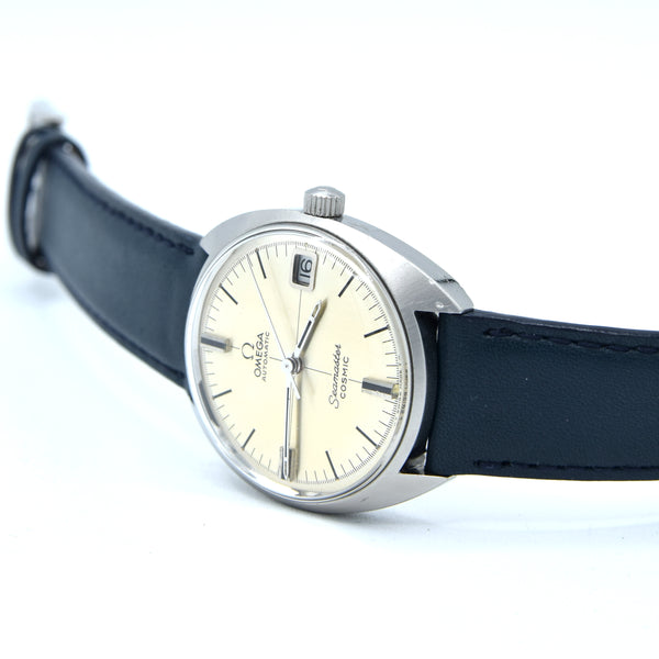 1968 Omega Seamaster Cosmic Date Model 166.023 Cross-Hair Dial Steel Monocoque Case