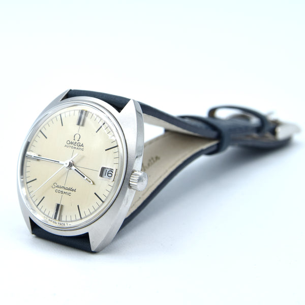1968 Omega Seamaster Cosmic Date Model 166.023 Cross-Hair Dial Steel Monocoque Case