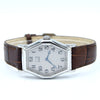 1990s Alfred Dunhill 114 'Octagonal' swiss Mechanical Wristwatch with silvered Dial on leather + Buckle