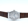 1990s Alfred Dunhill 114 'Octagonal' swiss Mechanical Wristwatch with silvered Dial on leather + Buckle