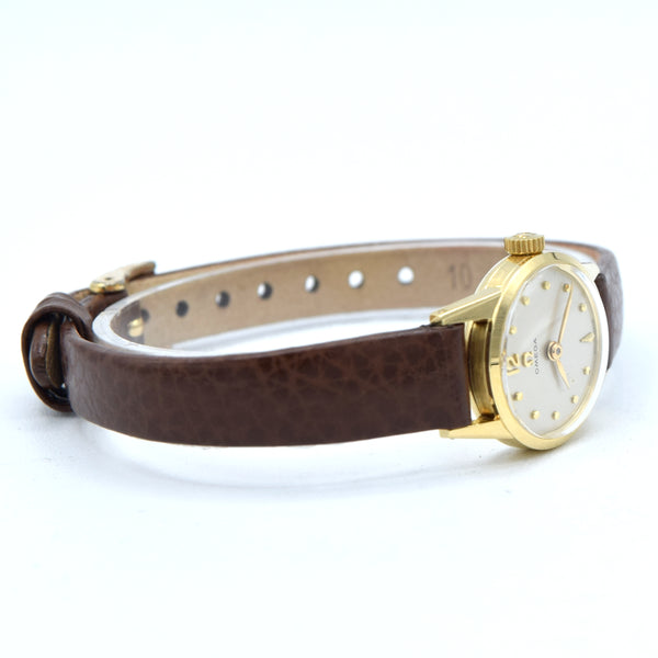 1954 Omega Petite & classic ladies dress watch in solid 18ct Gold with Omega box + buckle